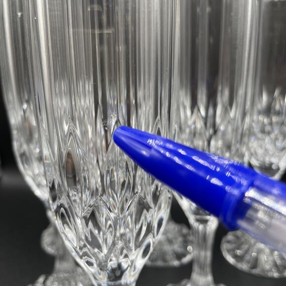 6 Vintage Cristal D'Arques - Durand Bretagne Fluted Champagne - 8 1/4" - Picture 6 of 9